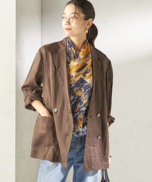 BINDU(ビンドゥー)の「BINDU: スカーフ 100×100(バンダナ/スカーフ・レディース・オレンジ/ネイビー/ライトブルー/ナチュラル/ブルー系その他/サックスブルー・ONE SIZE)」の21枚目の写真