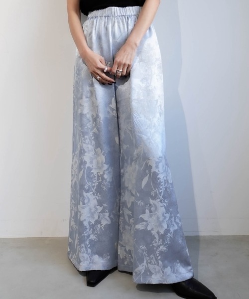 sahara(サハラ)の「Satin Jacquard Pants(その他パンツ・レディース・ライトブルー/ブラック/パープル・FREE)」の2枚目の写真