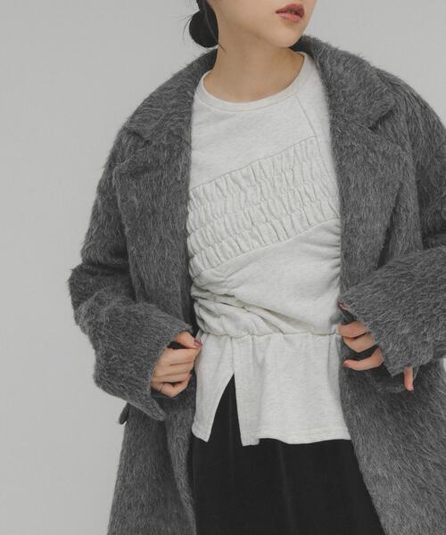 KBF（ケイビーエフ）の「ランダムシャーリングプルオーバー（Tシャツ/カットソー・レディース・チャコールグレー/ライトブルー/オートミール・ONE）」の2枚目の写真