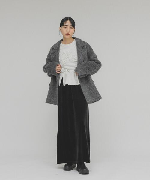 KBF（ケイビーエフ）の「ランダムシャーリングプルオーバー（Tシャツ/カットソー・レディース・チャコールグレー/ライトブルー/オートミール・ONE）」の6枚目の写真