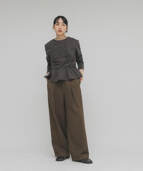 KBF（ケイビーエフ）の「ランダムシャーリングプルオーバー（Tシャツ/カットソー・レディース・チャコールグレー/ライトブルー/オートミール・ONE）」の13枚目の写真