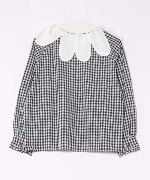 SHOUYO(ショウヨウ)の「ビッグカラー×ギンガムチェックブラウス/レッドボタンがアクセント(シャツ/ブラウス・レディース・ブラック・M)」の16枚目の写真