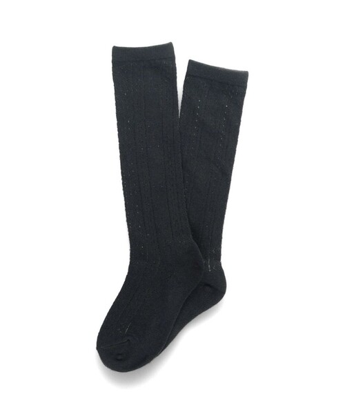 BRANSHES（ブランシェス）の「ハート柄ハイソックス（ソックス/靴下・キッズ・ラベンダー/ブラック・M(16～18cm)/L(19～21cm)）」の2枚目の写真