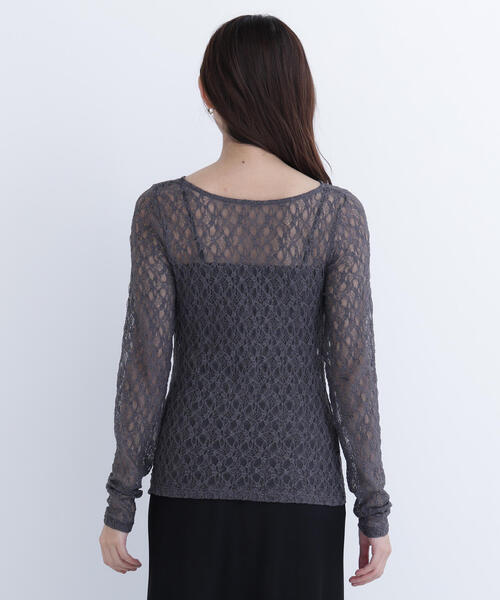 NATURAL BEAUTY BASIC（ナチュラルビューティーベーシック）の「◇レースドレープカットソー（Tシャツ/カットソー・レディース・ベージュ/オフホワイト/チャコールグレー・FREE）」の10枚目の写真