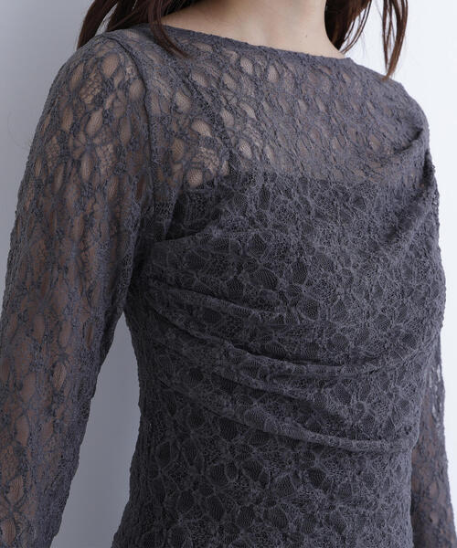 NATURAL BEAUTY BASIC（ナチュラルビューティーベーシック）の「◇レースドレープカットソー（Tシャツ/カットソー・レディース・ベージュ/オフホワイト/チャコールグレー・FREE）」の13枚目の写真