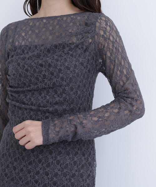 NATURAL BEAUTY BASIC（ナチュラルビューティーベーシック）の「◇レースドレープカットソー（Tシャツ/カットソー・レディース・ベージュ/オフホワイト/チャコールグレー・FREE）」の14枚目の写真