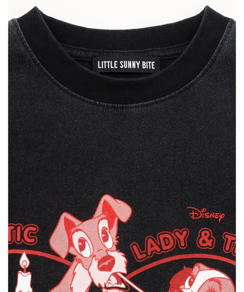 Little sunny bite（リトルサニーバイト）の「【RES】【little sunny bite Disney collection】 lady & tramp long tee（Tシャツ/カットソー・レディース・クリーム/ブラック/ピンク・MEDIUM/SMALL）」の5枚目の写真