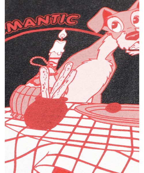 Little sunny bite（リトルサニーバイト）の「【RES】【little sunny bite Disney collection】 lady & tramp long tee（Tシャツ/カットソー・レディース・クリーム/ブラック/ピンク・MEDIUM/SMALL）」の7枚目の写真