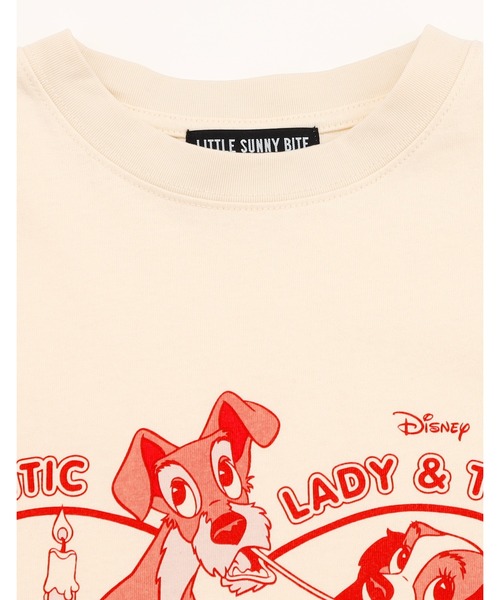 Little sunny bite（リトルサニーバイト）の「【RES】【little sunny bite Disney collection】 lady & tramp long tee（Tシャツ/カットソー・レディース・クリーム/ブラック/ピンク・MEDIUM/SMALL）」の16枚目の写真