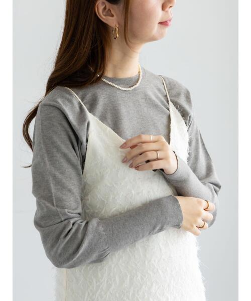 Te chichi(テチチ)の「カットジャガードキャミワンピース(ワンピース・レディース・ブラック/オフホワイト・F)」の17枚目の写真