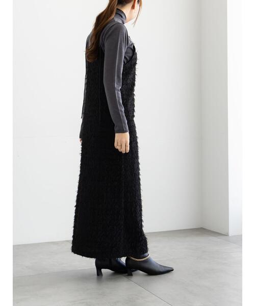 Te chichi(テチチ)の「カットジャガードキャミワンピース(ワンピース・レディース・ブラック/オフホワイト・F)」の13枚目の写真