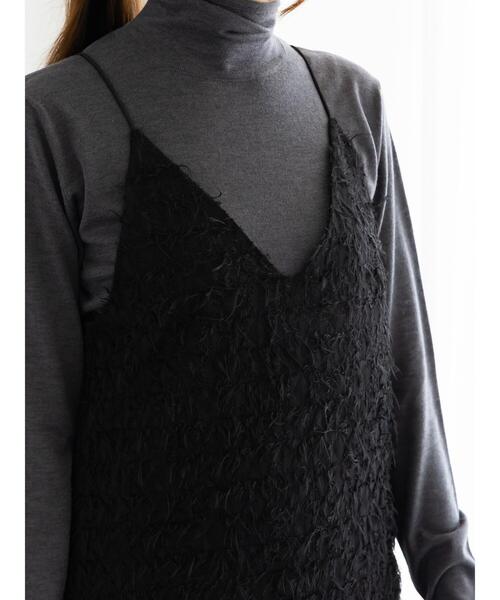 Te chichi(テチチ)の「カットジャガードキャミワンピース(ワンピース・レディース・ブラック/オフホワイト・F)」の15枚目の写真