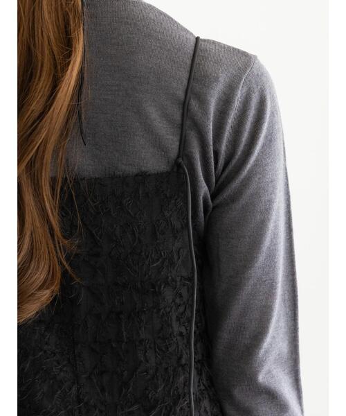 Te chichi(テチチ)の「カットジャガードキャミワンピース(ワンピース・レディース・ブラック/オフホワイト・F)」の12枚目の写真