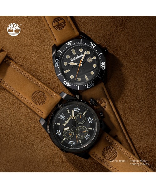 Timberland（ティンバーランド）の「「Timberland/ティンバーランド」キャリガン - ブラック ダイヤル ウィート レザー（アナログ腕時計・メンズ・ウィート・FREE）」の2枚目の写真