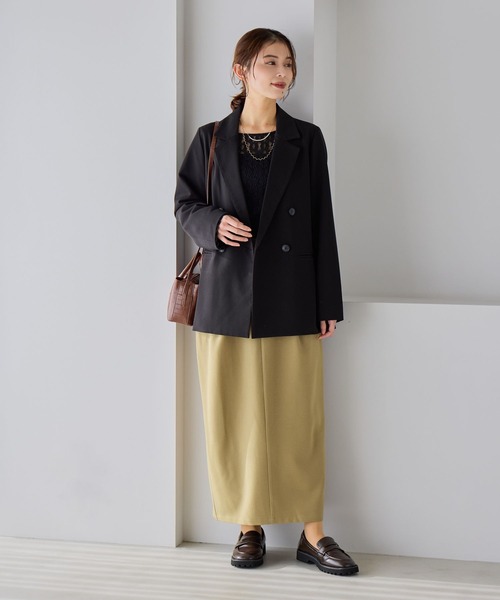 studio CLIP（スタディオクリップ）の「スッキリコクーンスカート[プラスサイズあり]《オケージョン2026SS》（スカート・レディース・ネイビー/ベージュ・ﾌﾘｰ(L)/FREE）」の9枚目の写真