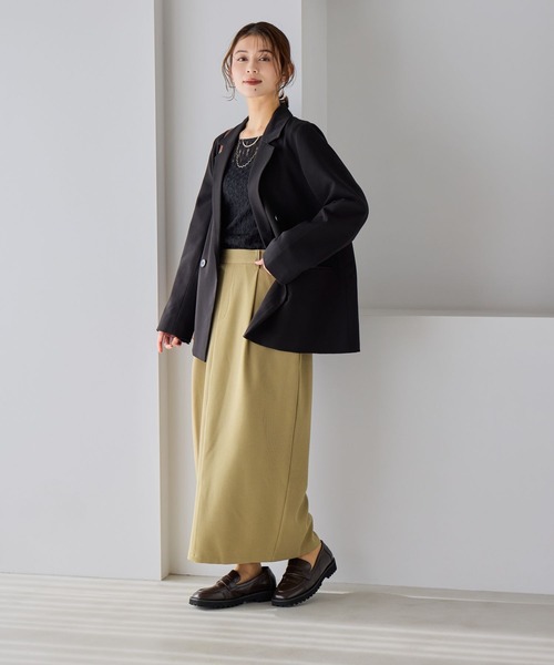 studio CLIP（スタディオクリップ）の「スッキリコクーンスカート[プラスサイズあり]《オケージョン2026SS》（スカート・レディース・ネイビー/ベージュ・ﾌﾘｰ(L)/FREE）」の10枚目の写真