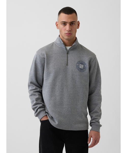 セール】リラックスフィット GAPロゴ グラフィック 1/4 ジップアップ