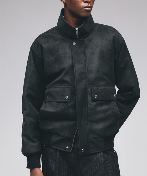 Faux Suede Stand Neck Blouson / フェイクスウェードスタンドネックブルゾン