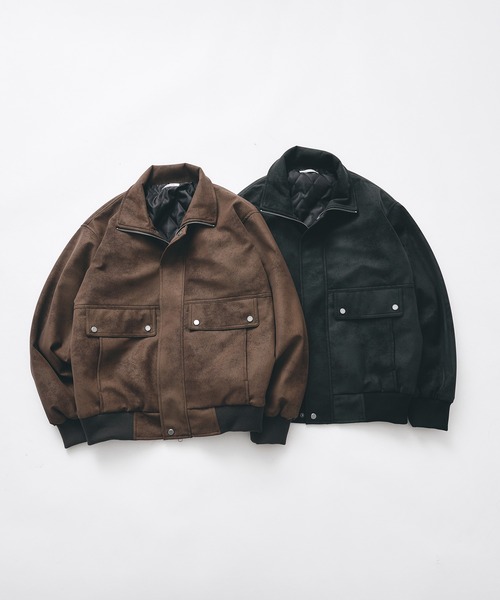 Faux Suede Stand Neck Blouson / フェイクスウェードスタンドネック