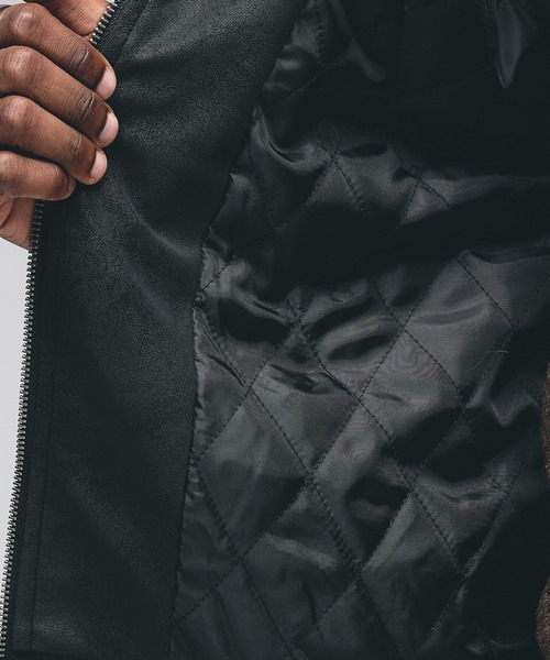 Adoon plain（アドーンプレーン）の「Faux Suede Stand Neck Blouson / フェイクスウェードスタンドネックブルゾン（ブルゾン・メンズ・ブラック/ブラウン・MEDIUM/LARGE）」の16枚目の写真