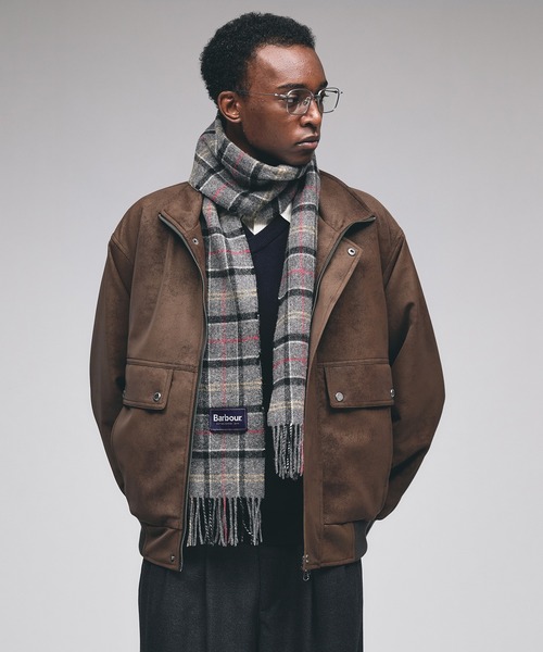 セール】Faux Suede Stand Neck Blouson / フェイクスウェードスタンド