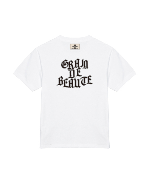 GRAIN DE BEAUTE（グランデボーテ）の「BACK LOGO T-SHIRT 01 [WHITE]（Tシャツ/カットソー・レディース・ホワイト・S/M/L/XL）」の3枚目の写真