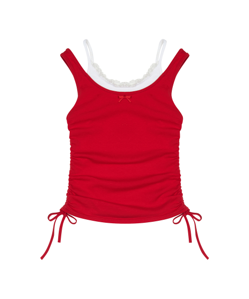 LUVISTRUE(ラヴイズトゥルー)の「SM LAYERED LACE SLEEVELESS(RED)(Tシャツ/カットソー・レディース・その他・FREE)」の2枚目の写真