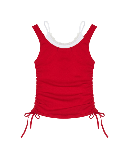LUVISTRUE(ラヴイズトゥルー)の「SM LAYERED LACE SLEEVELESS(RED)(Tシャツ/カットソー・レディース・その他・FREE)」の3枚目の写真