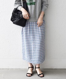 SHIPS any | SHIPS any:〈洗濯機可能〉ギンガムチェック サッカー タイト スカート(スカート)