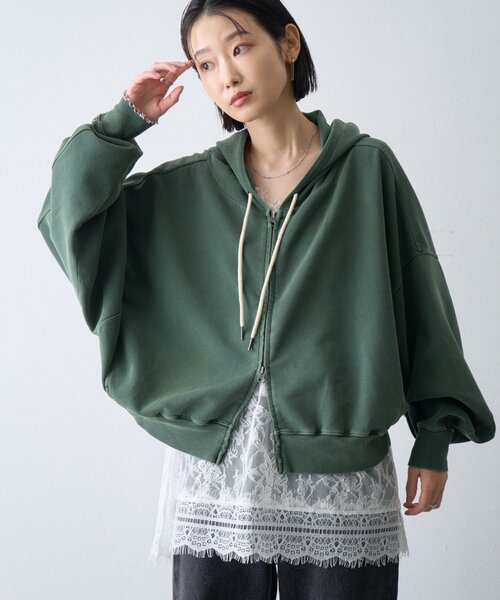 セール】【ゆるっと抜け感大人フーディー】ピグメントダンボール