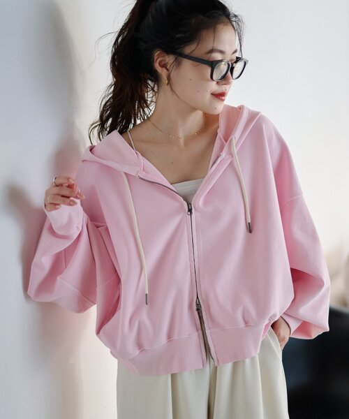 CIAOPANIC TYPY（チャオパニックティピー）の「【ゆるっと抜け感大人フーディー】ピグメントダンボールパーカー（パーカー・レディース・イエロー/ネイビー/ピンク/チャコールグレー/グレー・ONE SIZE）」の19枚目の写真