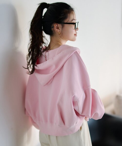 CIAOPANIC TYPY（チャオパニックティピー）の「【ゆるっと抜け感大人フーディー】ピグメントダンボールパーカー（パーカー・レディース・イエロー/ネイビー/ピンク/チャコールグレー/グレー・ONE SIZE）」の20枚目の写真