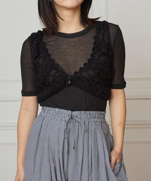 IENA LA BOUCLE(イエナラブークル)の「MAYDI/マイディ flower crochet ブラトップ CONEXION(その他トップス・レディース・ブラック・FREE)」の6枚目の写真