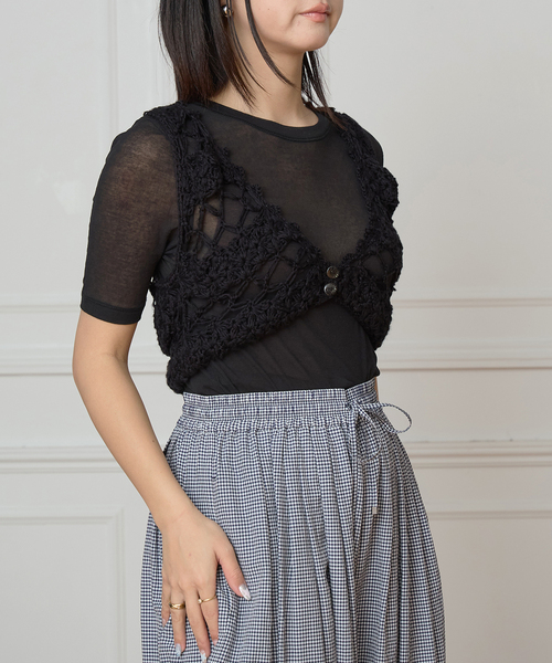 IENA LA BOUCLE(イエナラブークル)の「MAYDI/マイディ flower crochet ブラトップ CONEXION(その他トップス・レディース・ブラック・FREE)」の7枚目の写真