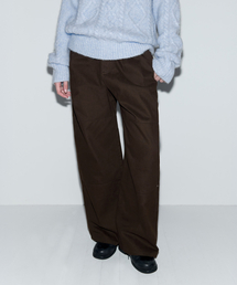 RIVET PINTUCK WIDE PANTS BROWN