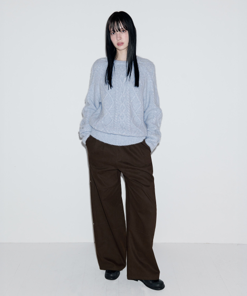 ROLAROLA(ロラロラ)の「RIVET PINTUCK WIDE PANTS BROWN(スラックス・レディース・ブラウン・M/S)」の2枚目の写真