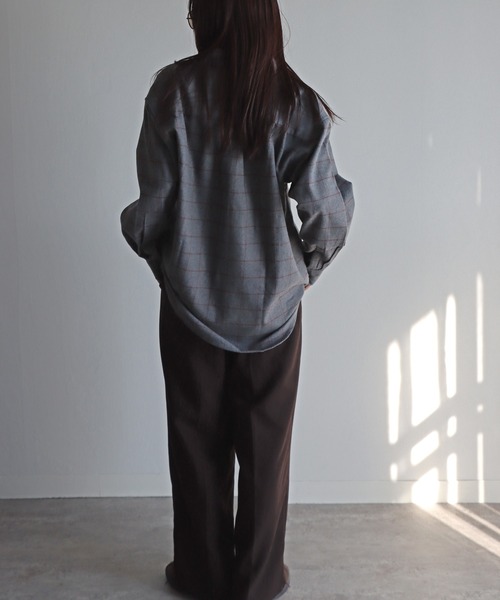 COURO（コウロ）の「ネルチェックシャツ（シャツ/ブラウス・レディース・グレー系/ネイビー系/グレー/ブラック/ネイビー系1/ライトグレー・FREE）」の20枚目の写真