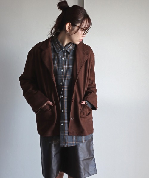 COURO（コウロ）の「ネルチェックシャツ（シャツ/ブラウス・レディース・グレー系/ネイビー系/グレー/ブラック/ネイビー系1/ライトグレー・FREE）」の22枚目の写真