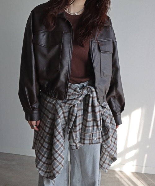 COURO（コウロ）の「ネルチェックシャツ（シャツ/ブラウス・レディース・グレー系/ネイビー系/グレー/ブラック/ネイビー系1/ライトグレー・FREE）」の16枚目の写真