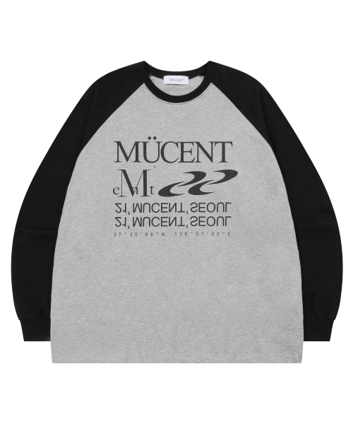 MUCENT(ムセント)の「エッセンシャルロゴナグランロングスリーブ配色ロングスリーブ長袖Tシャツ男女共用(2カラー)(Tシャツ/カットソー・レディース・その他/ブラック・FREE)」の1枚目の写真