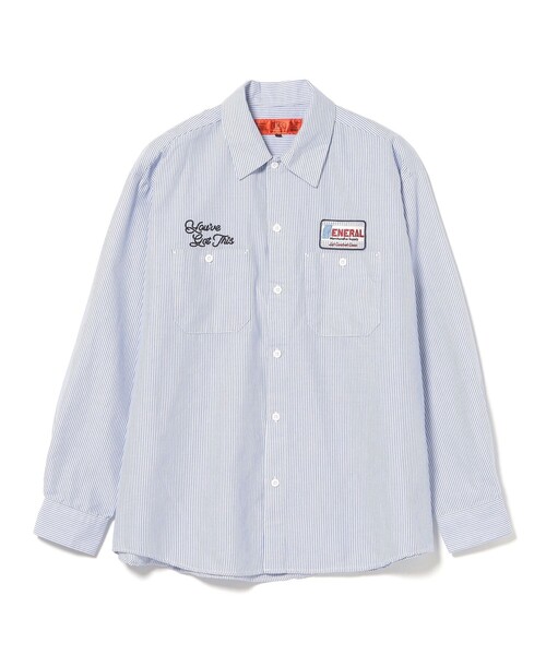 BEAMS HEART(ビームスハート)の「【6/18値下げ】GMS ビッグシルエット ワークシャツ(ユニセックス)(シャツ/ブラウス・メンズ・ブルー/ホワイト・MEDIUM/SMALL/LARGE)」の17枚目の写真