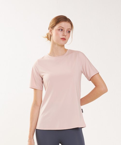 CIELCOCO(シエルココ)の「CLWT8094 オールデイショートスリーブピーチピンク(Tシャツ/カットソー・レディース・サーモンピンク・S/M/L)」の1枚目の写真