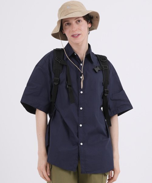 THE-ABON（エイボン）の「M42 オーバーコットン半袖シャツスカイブルー（シャツ/ブラウス・メンズ・スカイブルー・M/L）」の3枚目の写真