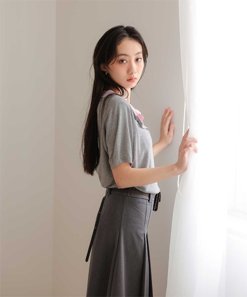 miette(ミエット)の「レイヤード風半袖ポロニット(ニット/セーター・レディース・ライトブルー/ブラック/チャコール/グレー・S/M/L)」の16枚目の写真