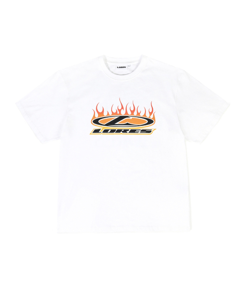 LORES(ロアス)の「Flame L-oval S/S Tee - White(Tシャツ/カットソー・レディース・その他・XL/M/L)」の1枚目の写真