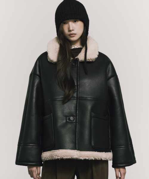 NICK&NICOLE(ニックアンドニコール)の「REVERSIBLE PREMIUM LEATHER MUSTANG_BLACK(ムートンコート・レディース・その他・FREE)」の1枚目の写真