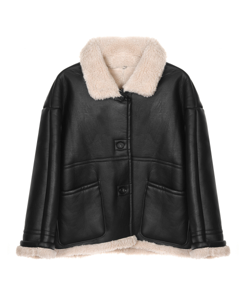 NICK&NICOLE(ニックアンドニコール)の「REVERSIBLE PREMIUM LEATHER MUSTANG_BLACK(ムートンコート・レディース・その他・FREE)」の4枚目の写真