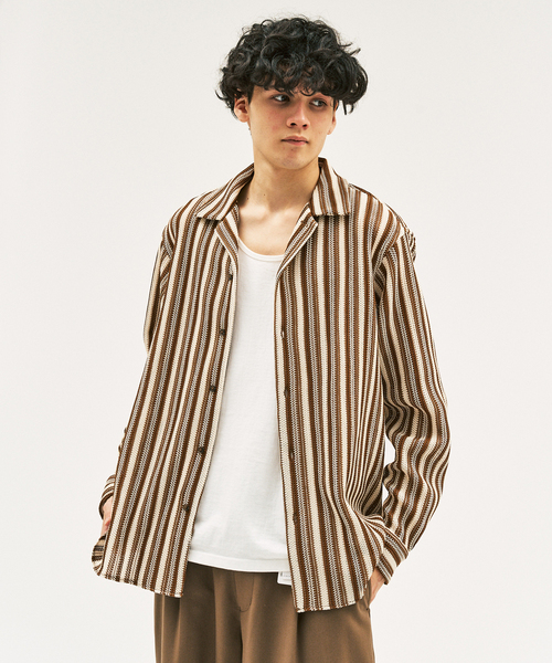 417 EDIFICE(フォーワンセブンエディフィス)の「P.A CROCHET シャツ(シャツ/ブラウス・メンズ・ブラウン/ブラック・MEDIUM/LARGE)」の6枚目の写真