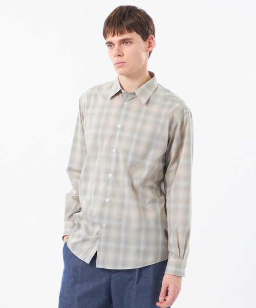 MACKINTOSH PHILOSOPHY(マッキントッシュ フィロソフィー)の「ショートレギュラーカラーシャツ オンブレチェック(シャツ/ブラウス・メンズ・ブルー/ベージュ系その他5・38/40)」の2枚目の写真