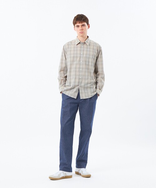 MACKINTOSH PHILOSOPHY(マッキントッシュ フィロソフィー)の「ショートレギュラーカラーシャツ オンブレチェック(シャツ/ブラウス・メンズ・ブルー/ベージュ系その他5・38/40)」の4枚目の写真
